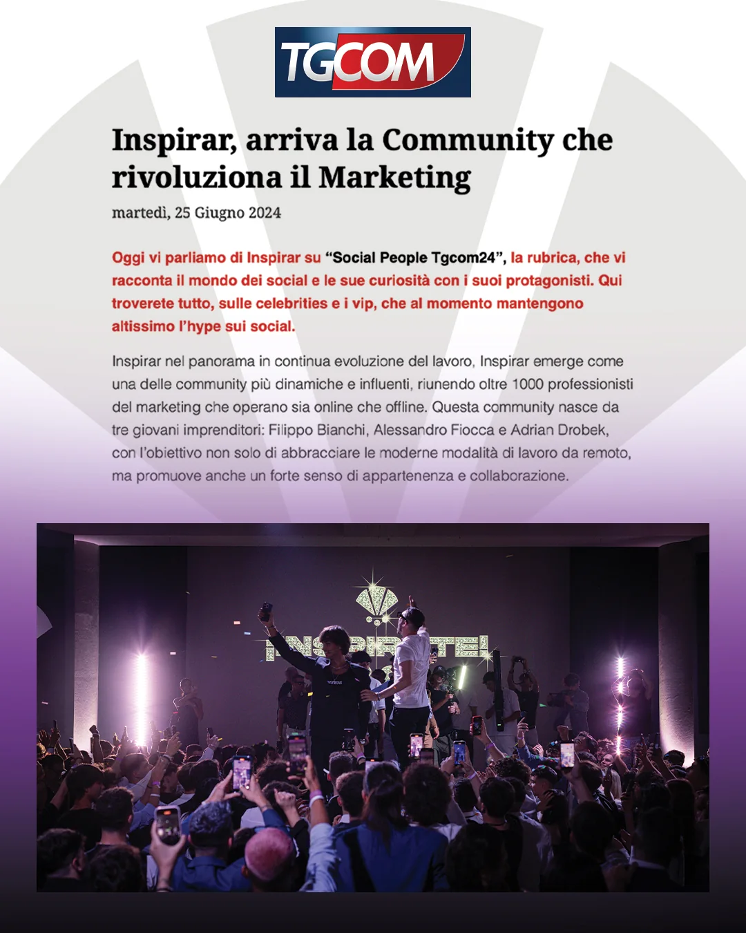 Articolo su TGcom24
